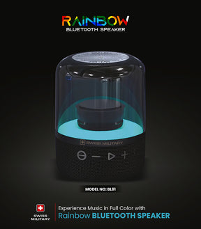 Rainbow Bluetooth Speaker With 3 Mode Lighting, Black