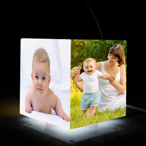 Personalised Baby Mini Cube Lamp