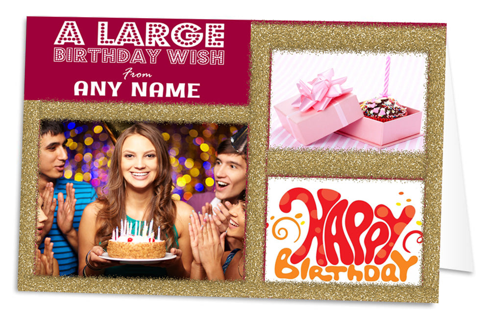 Personalised Birthday Bumps Glitter Card
