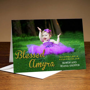 Personalised Blessed With Baby Announcement Postcard