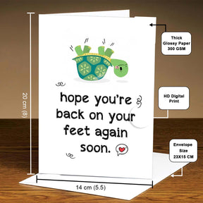 Personalised Hope You are Back on Feet Again Card