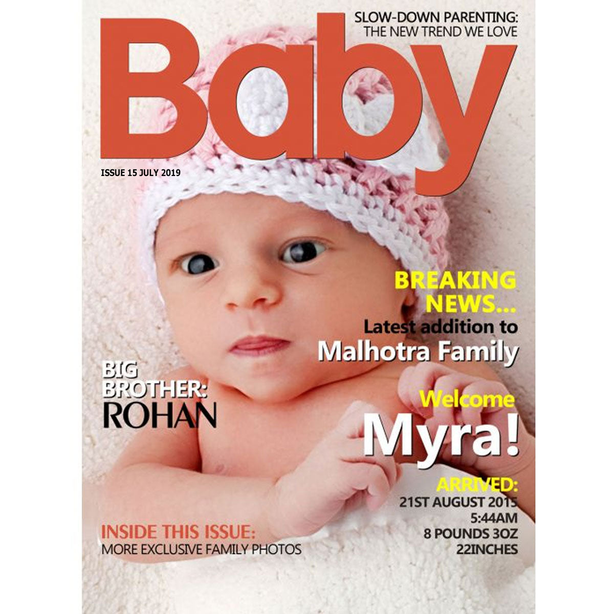 Breaking Baby News - Personalised Magazine Cover