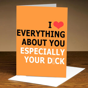 I Love Everything About You Personalised Greeting Card