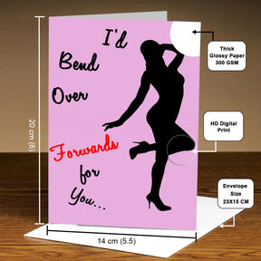 Bend Over Forward Personalised Greeting Card