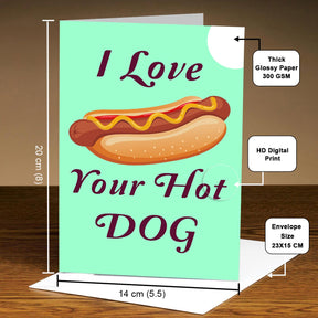 Hot Dog Personalised Greeting Card