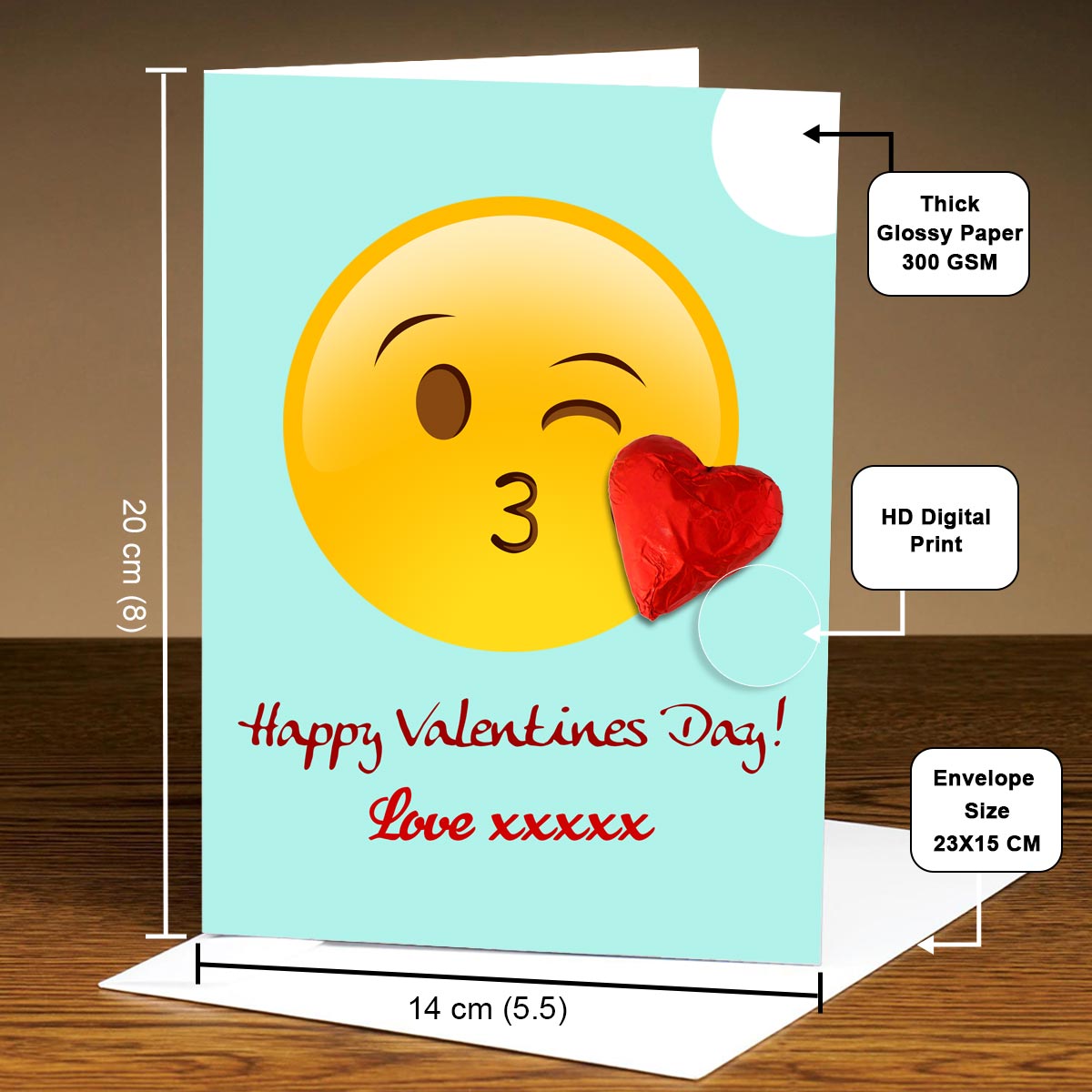 XOXO Personalised Emoji Edible Greeting Card