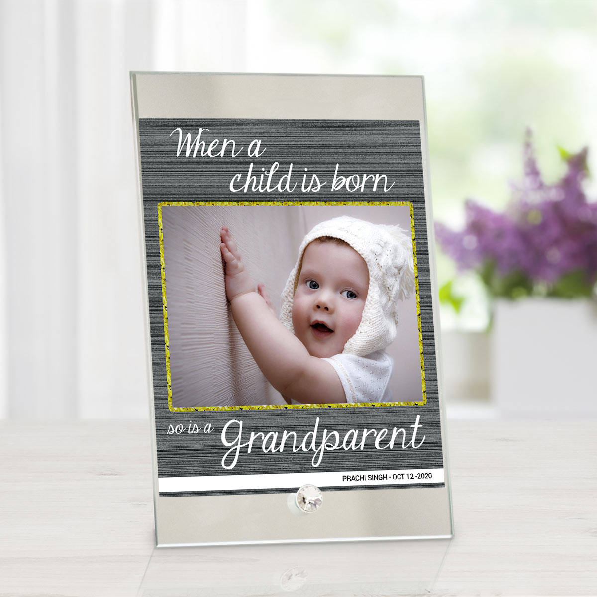 Personalised Proud Grandparents Glass Frame