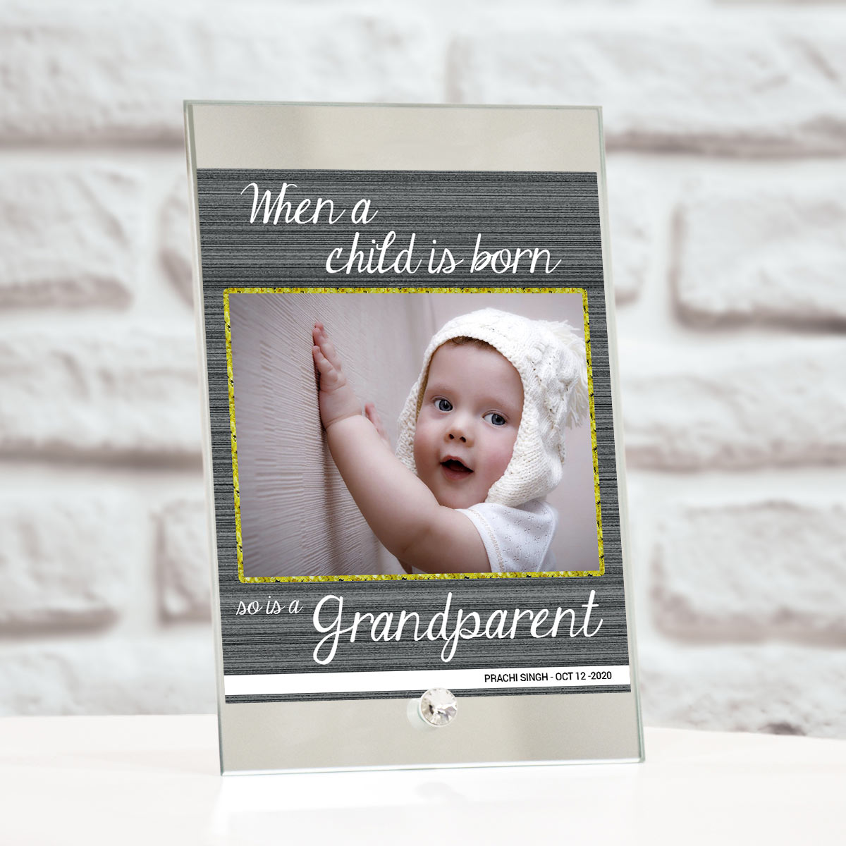 Personalised Proud Grandparents Glass Frame