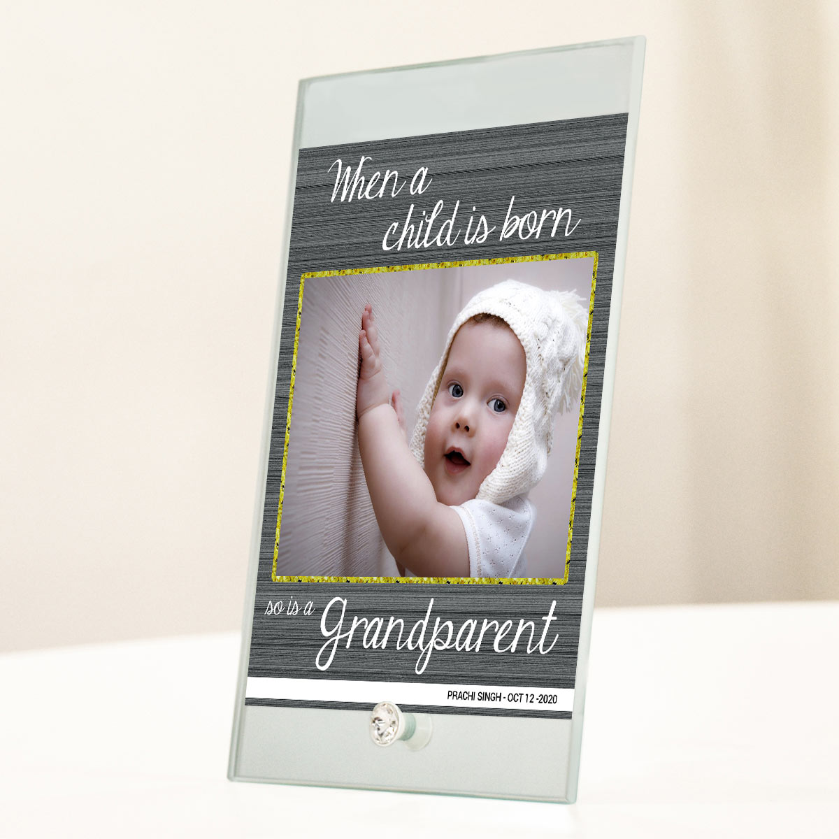 Personalised Proud Grandparents Glass Frame