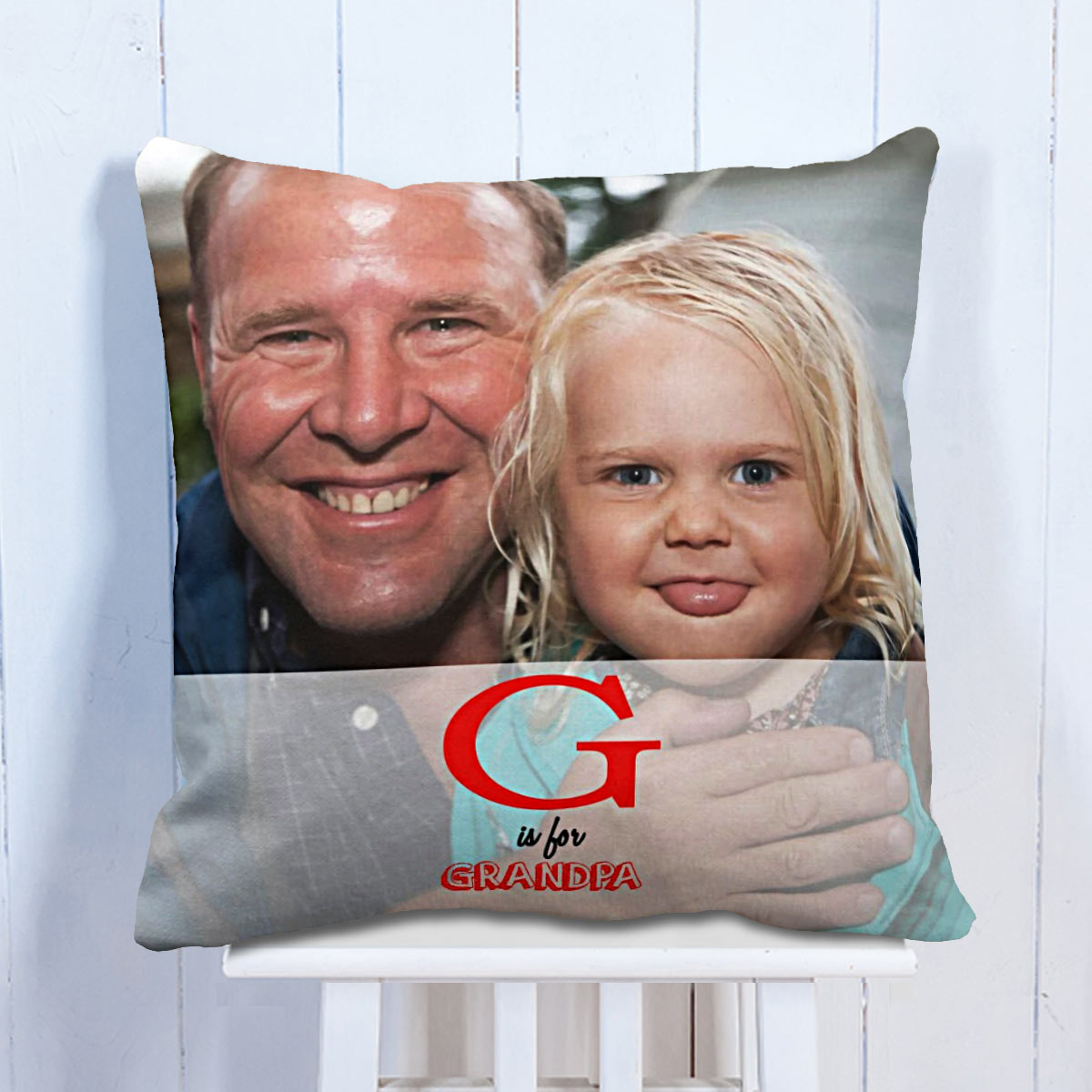 G Is For Grandpa Personalised Cushion