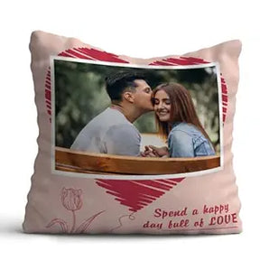 Personalized Valentine Love Photo Cushion for Couple