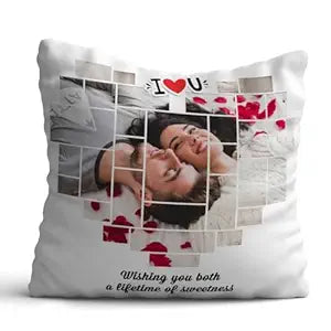 Customized Life Full of Sweetness Photo Cushion for Couple