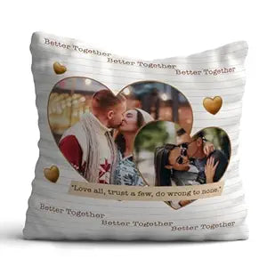 Personalised Better Together Photo Cushion for Couple