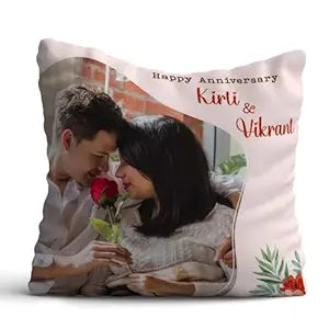 Personalised Happy Anniversary Photo Cushion for Wedding Couple