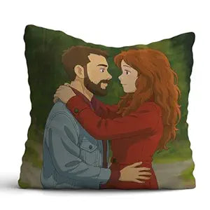 Personalized Anime Ghibli Image Cushion Gift for Couple