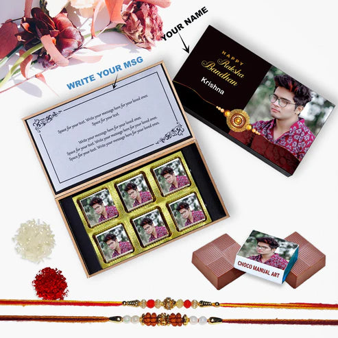 Golden Rakhi Personalised Raksha Bandhan Gift