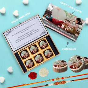 Pretty Purple Personalised Chocolates Gift For Raksha Bandhan