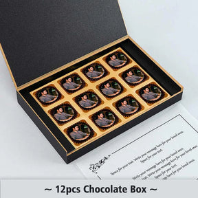 Pretty Wooden Box Photo Printed Chocolates For Lovely Brother