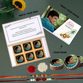 Wonderful Brother Personalised Rakhi Gift Peacock Feather Designed Box