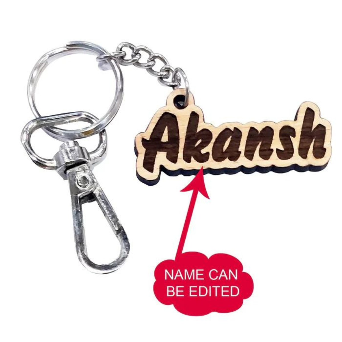 Customized Name Wooden Keychain