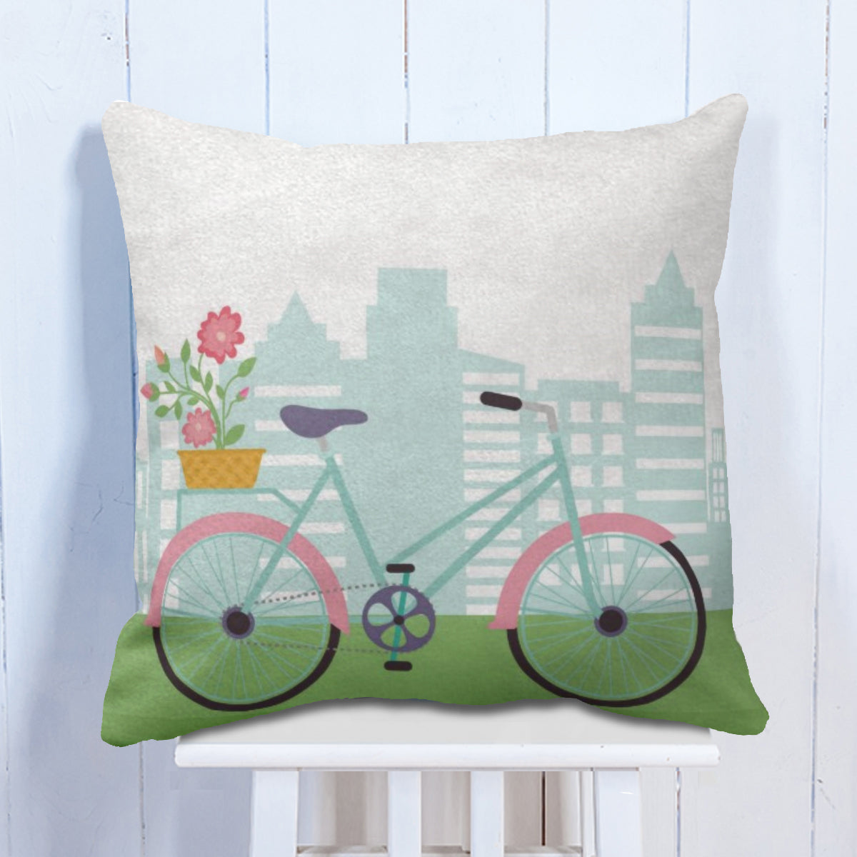 Cycle Through The City  Cushion