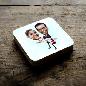 Personalised In Your Arms Caricature Coasters - Set of 4