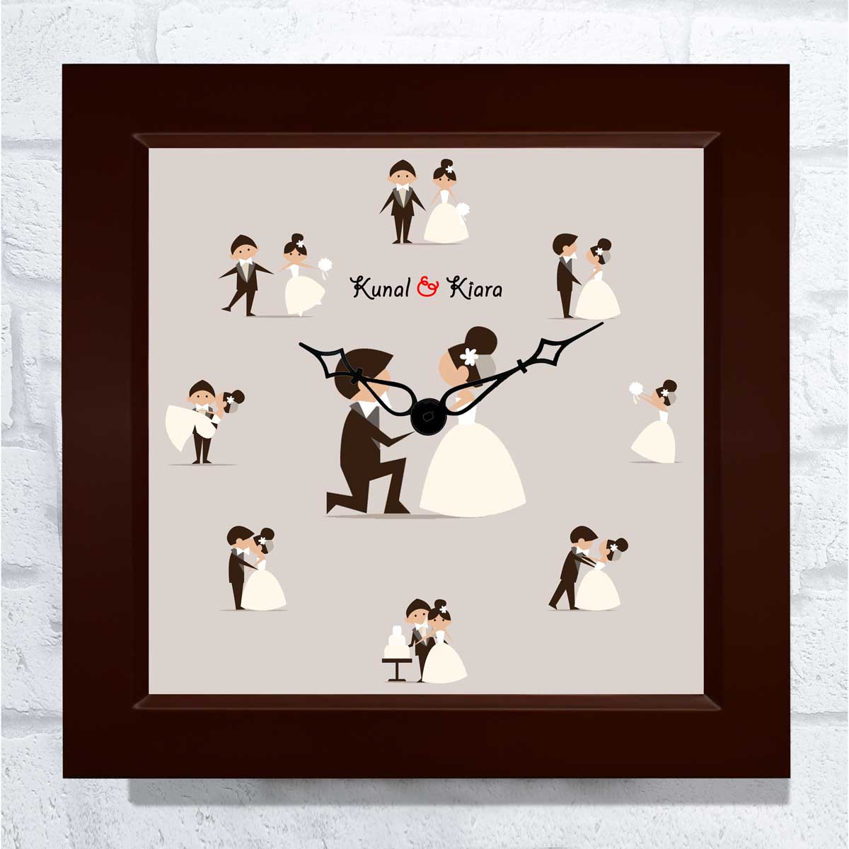 Personalised Cute Couple Wall Clock