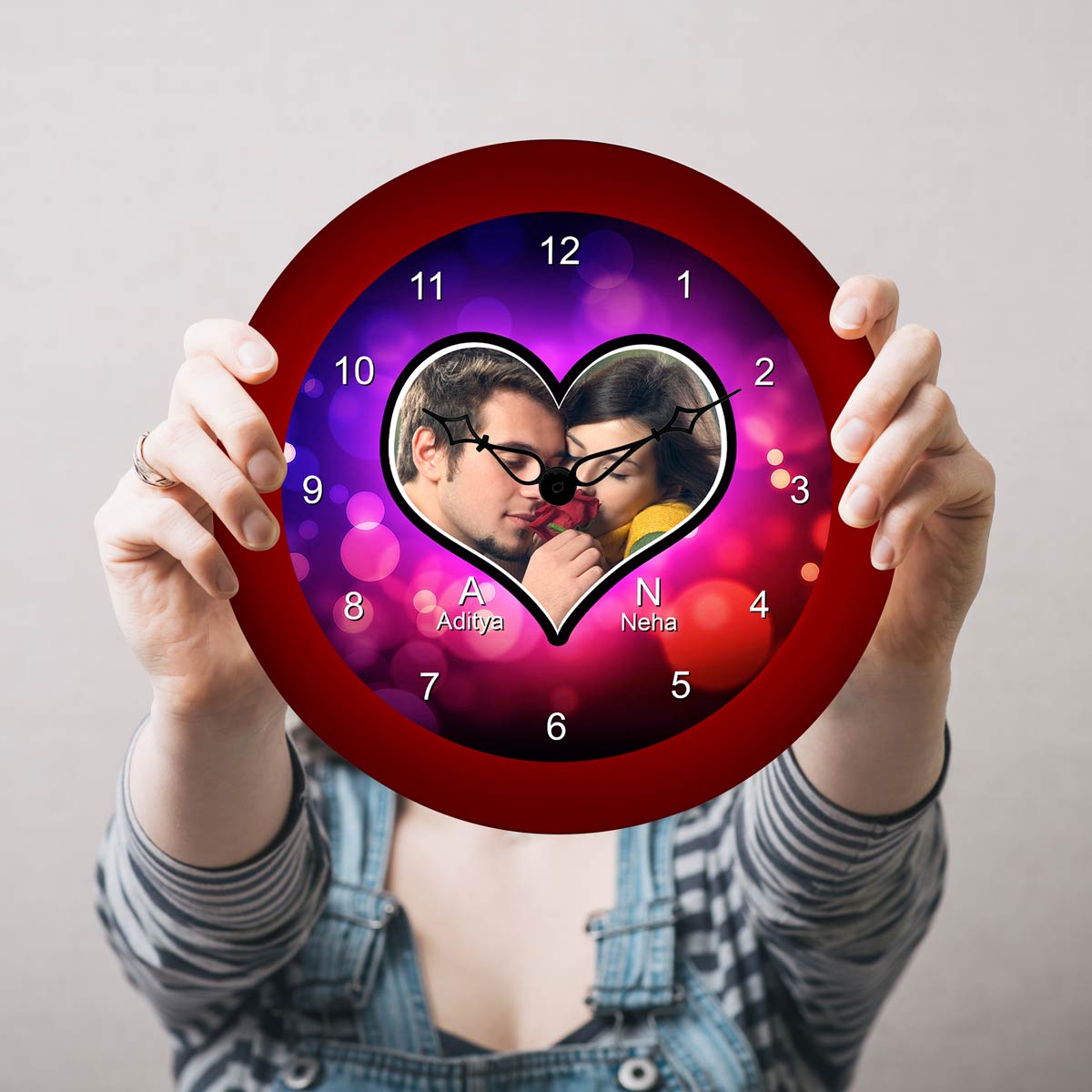 Personalised Couple Picture Wall Clock