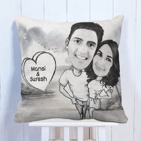 Personalised Amazing Couple Caricature Cushion