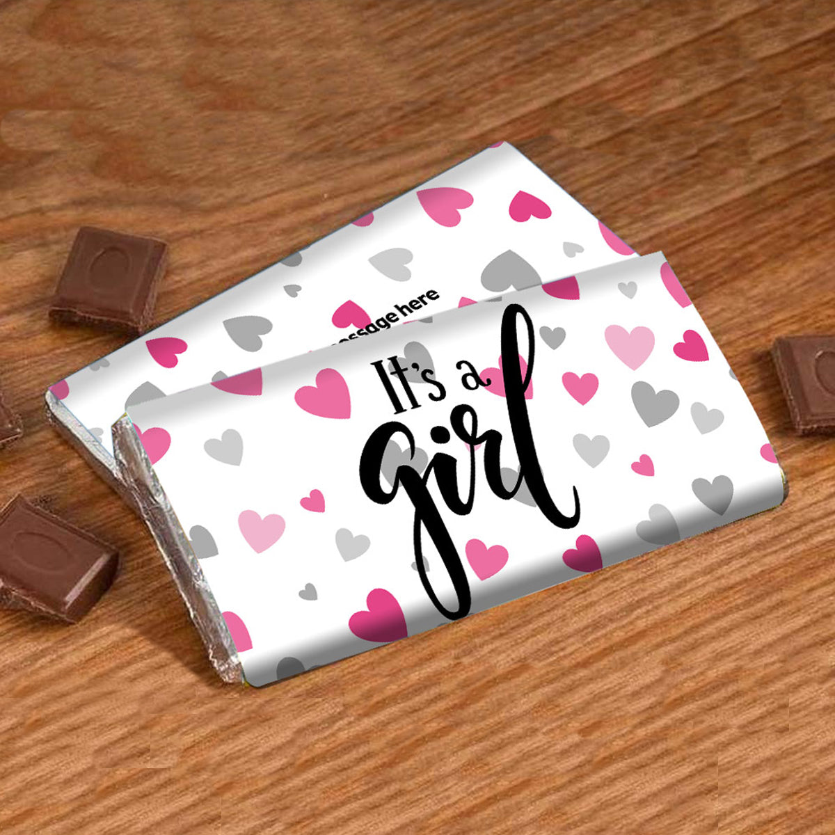 It's A Girl Personalised Choco Bar