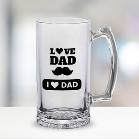 I Love Dad Transparent Beer Mug