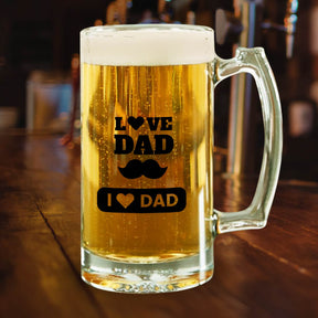 I Love Dad Transparent Beer Mug