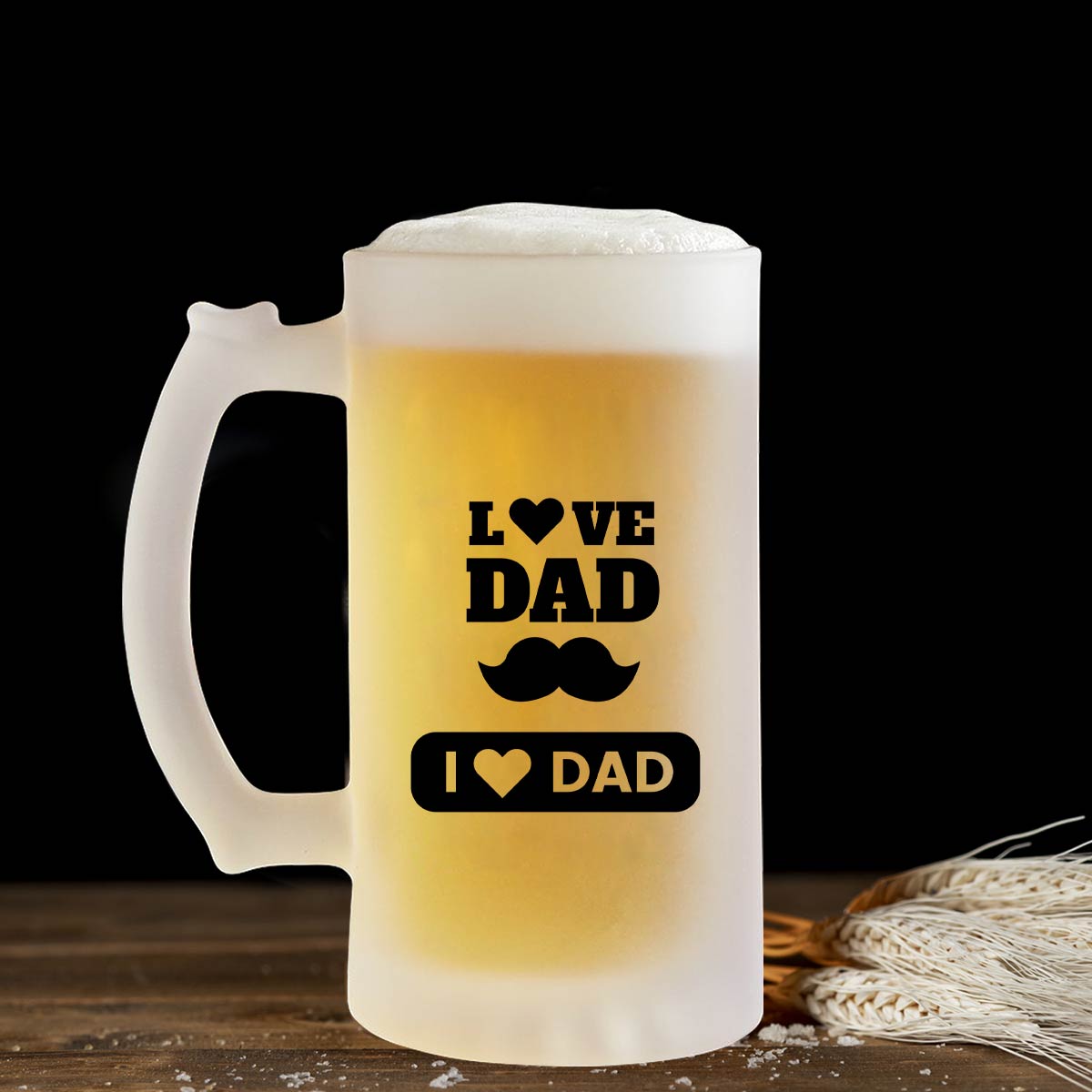 I Love Dad Transparent Beer Mug