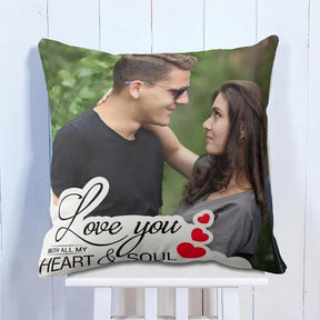 Personalised Love You from Heart & Soul Cushion