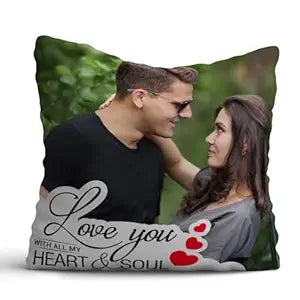 Personalised Love You from Heart & Soul Cushion