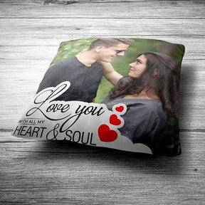 Personalised Love You from Heart & Soul Cushion