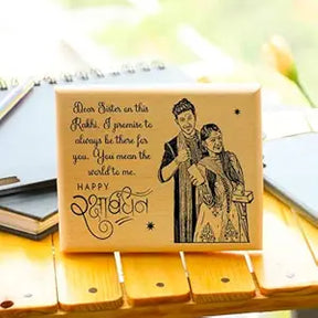 Rakshabandhan Engraved Wooden Frame Gift For Sister