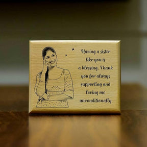 Customized Engraved Wooden Photo Frame for Sister-1