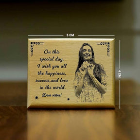 Personalized Engraved Wooden Frame for Rakhi for Sister-3