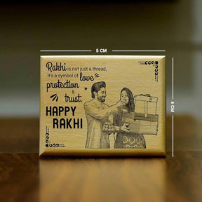 Personalized Rakhi Engraved Wooden Photo Frame For Brother-3