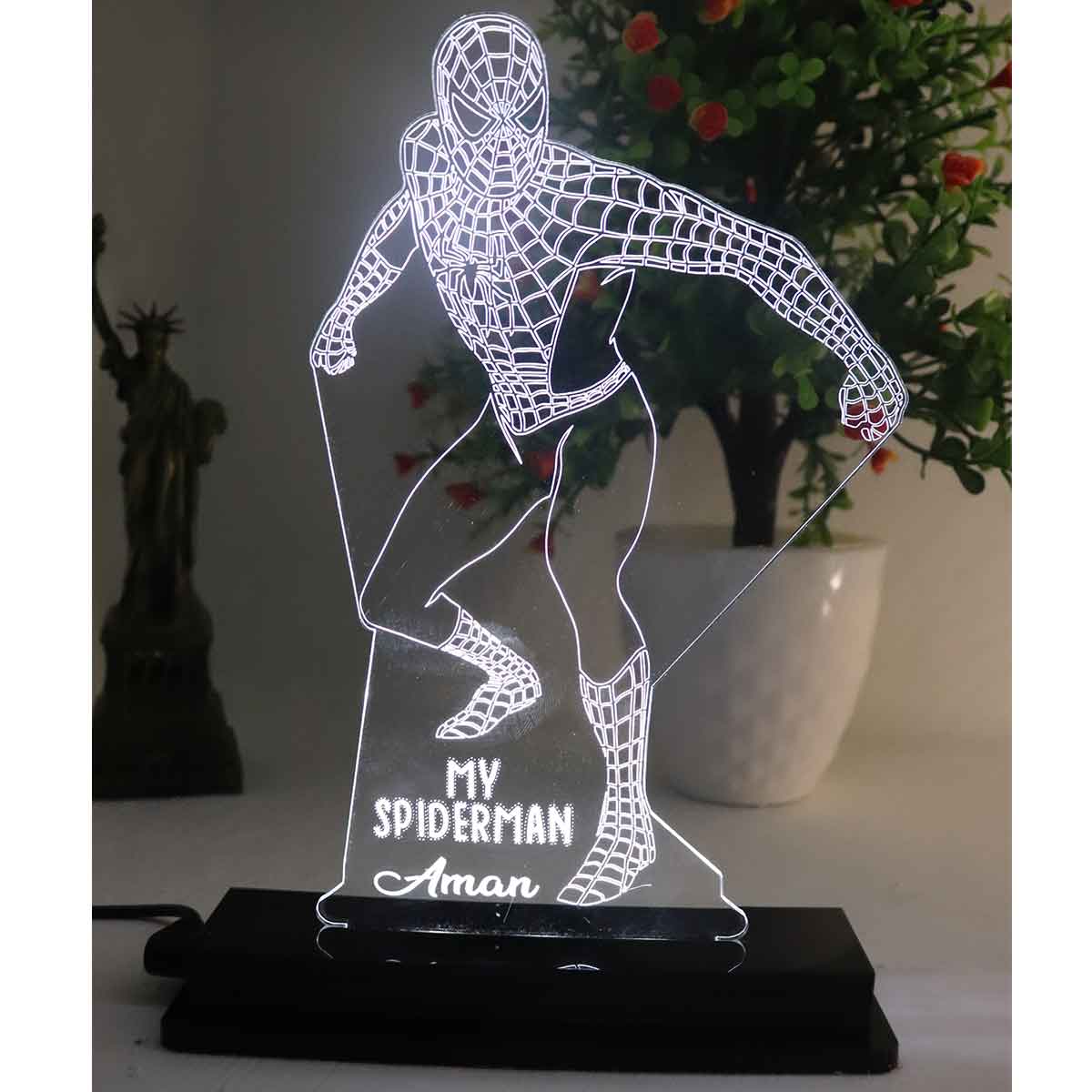 Personalised Spider Man 3D illusion LED lamp