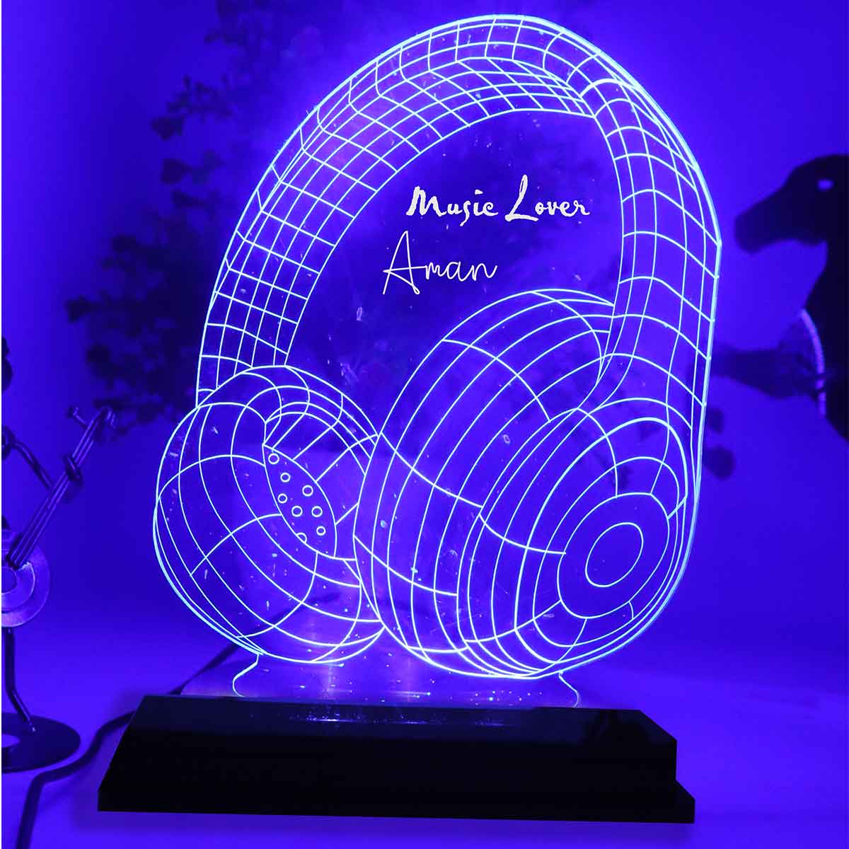 Personalised Head Phones 3D illusion LED lamp
