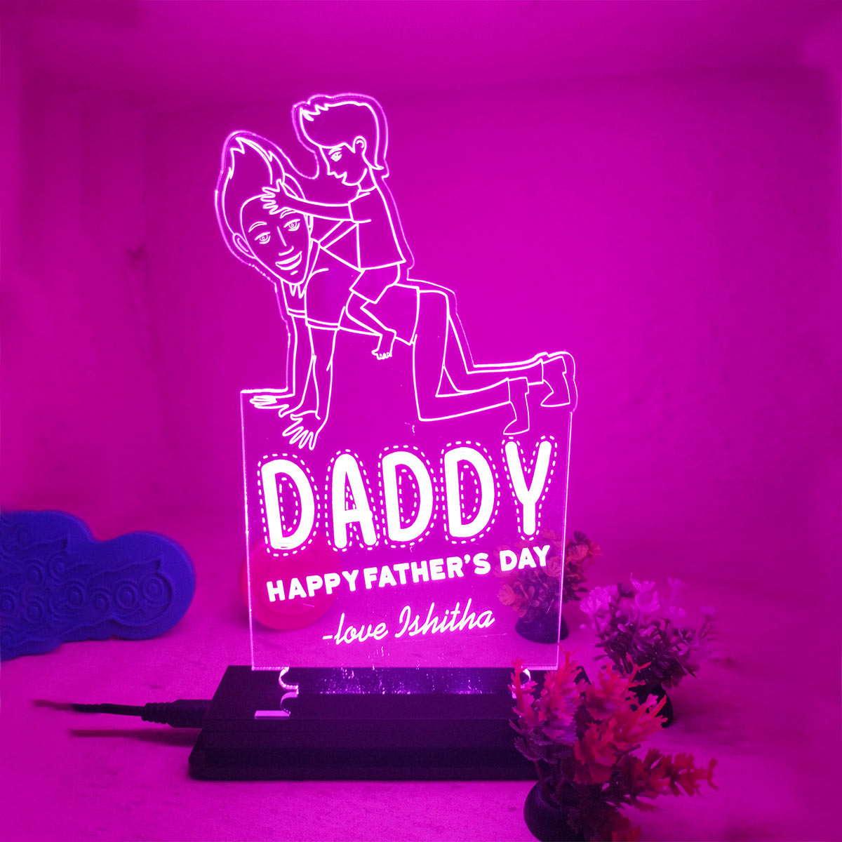Personalised Daddy Led 3D illusion LED Lamp