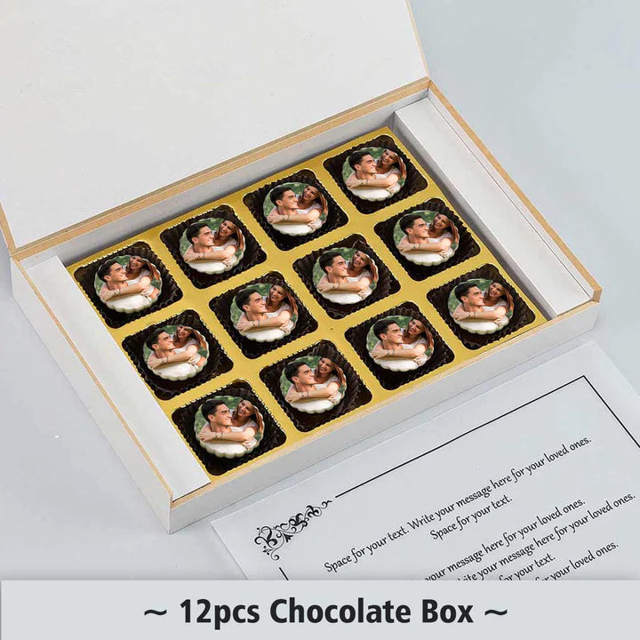 Personalised Photo Printed Edible Lotus Anniversary Chocolate