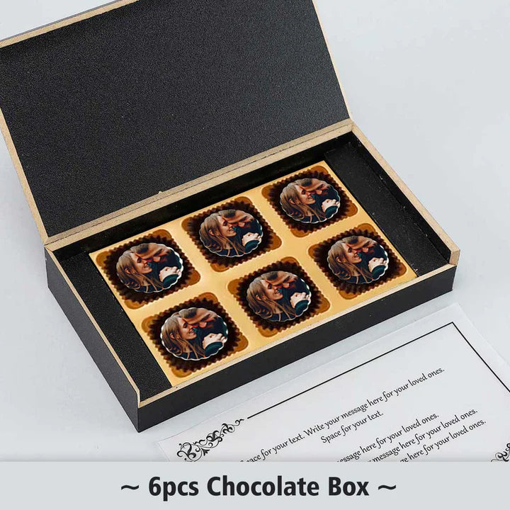 Personalised Black Elegant Anniversary Invitation Printed Chocolates