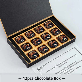 Personalised Black Elegant Anniversary Invitation Printed Chocolates