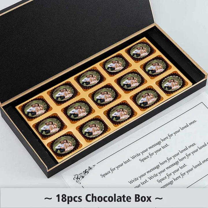 Personalised White Modern Box Printed Chocolates Anniversary Return Gift