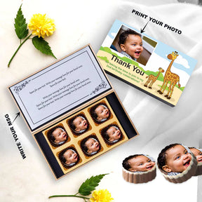 Personalised Baby & Mommy Giraffes Birthday Return Gift Printed Chocolates