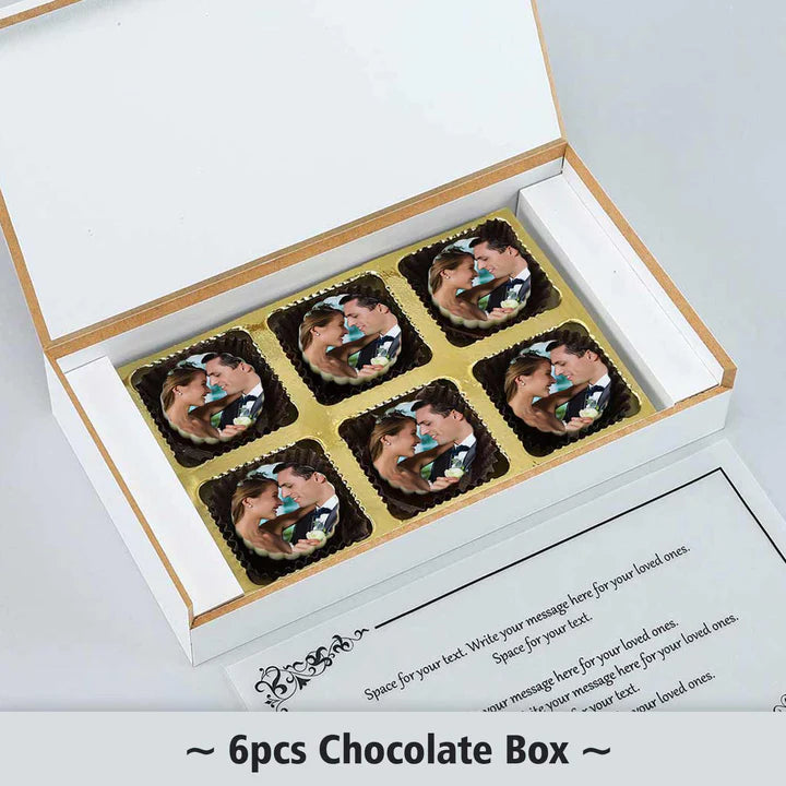 Personalised Teal Coloured Printed Wedding Return Gift Chocolates