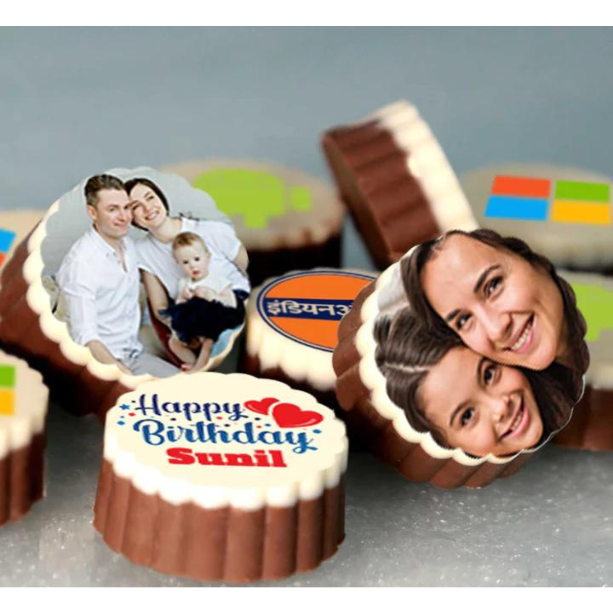 Personalised Blooming Flowers With Photo Printed Chocolates Box For Mom